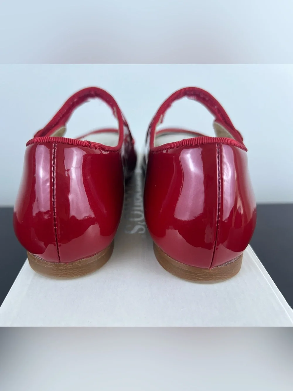Gepetto’s Girls Leather Mary Jane Flats/Shoes, Red, 35 EU